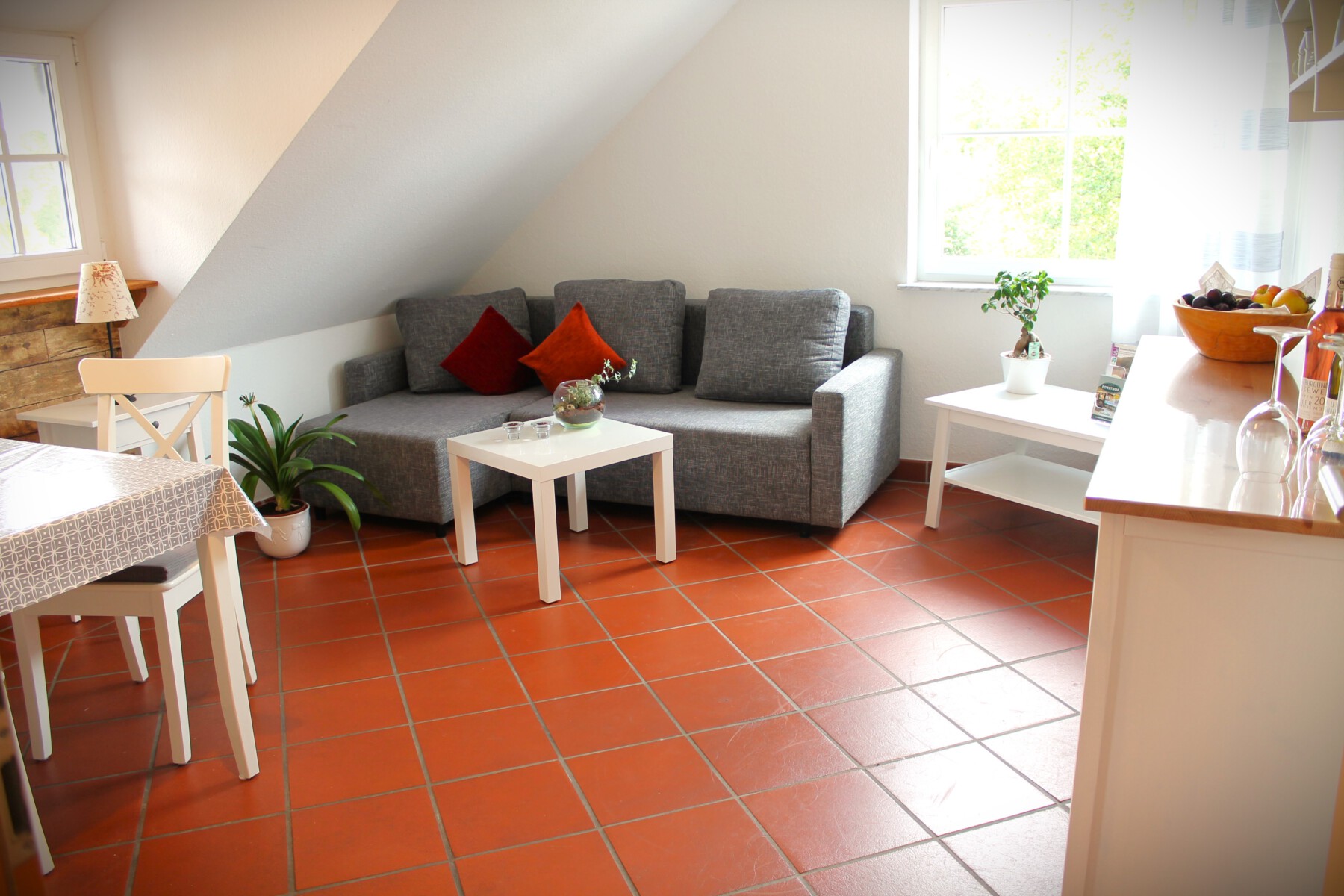 Wohnküche der Ferienwohnung Schwalbennest
